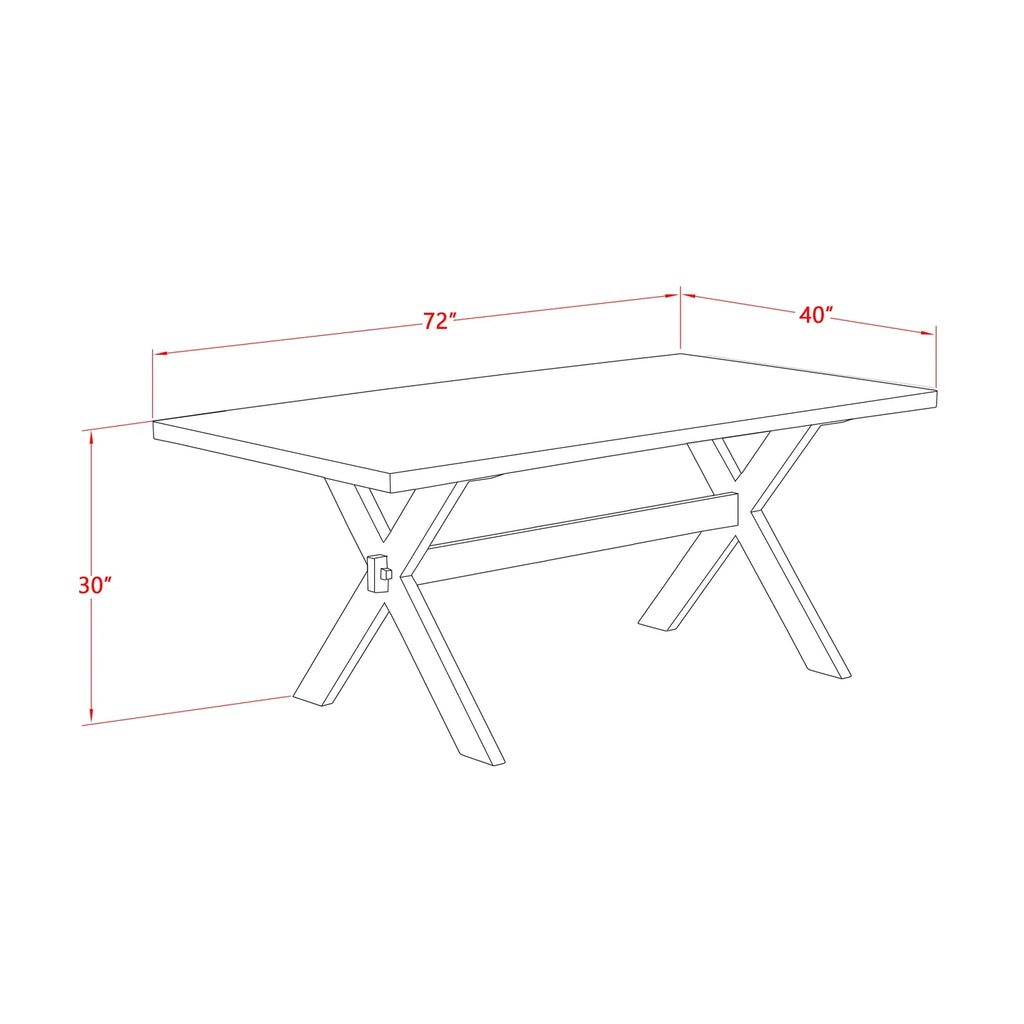 7 Piece Hardwood Dining Table Set with 6 Padded Chairs I8651