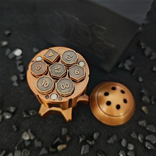 7 Metallic Polyhedral Dice Set with Gift Case C218402