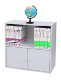 White Wood 2-Tier 2-Door Bookcase N5441